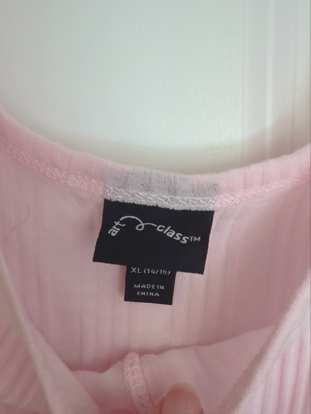 art class Light Pink Ribbed Button-Back Tank Top - Picture 2 of 3